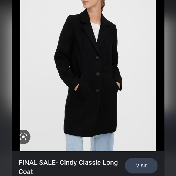 NWT - Vero Moda Women's Black Coat - Picture 5 of 5